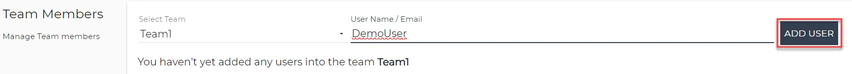Add user to a team 