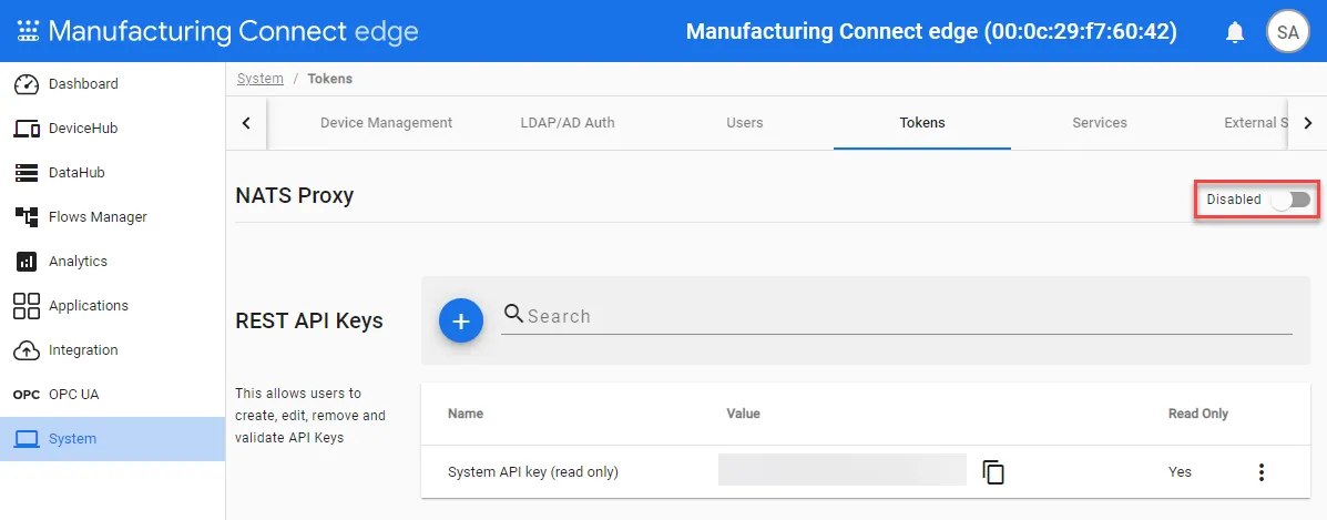 Enable/Disable toggle for NATS Proxy Enable/Disable toggle for NATS Proxy