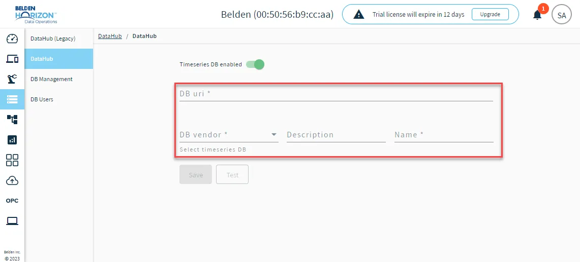 Timeseries DB fields