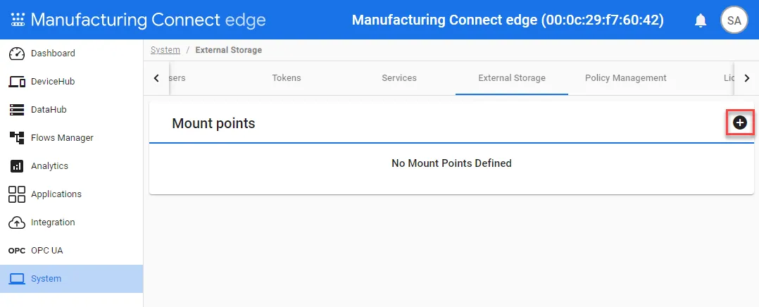 The Add new mount point icon
