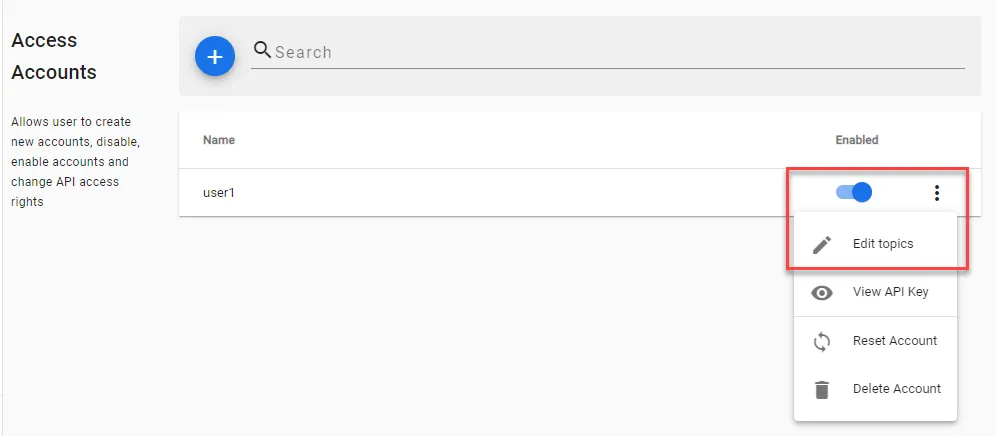 Edit topics option Edit topics option