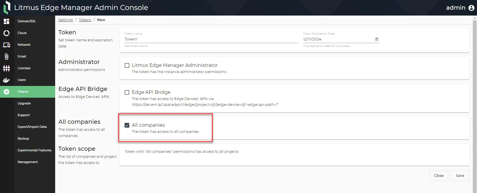 All Companies scope option