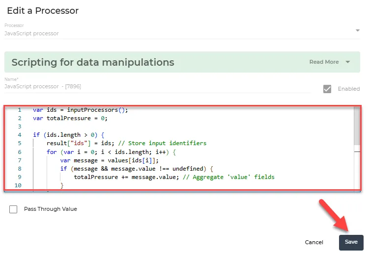 Edit a Processor Dialog Box Edit a Processor Dialog Box