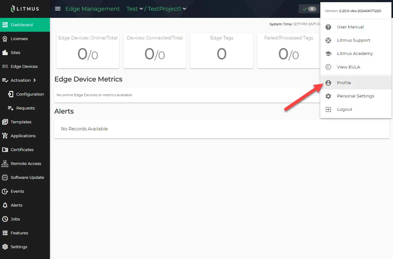 LEM Dashboard Profile Icon