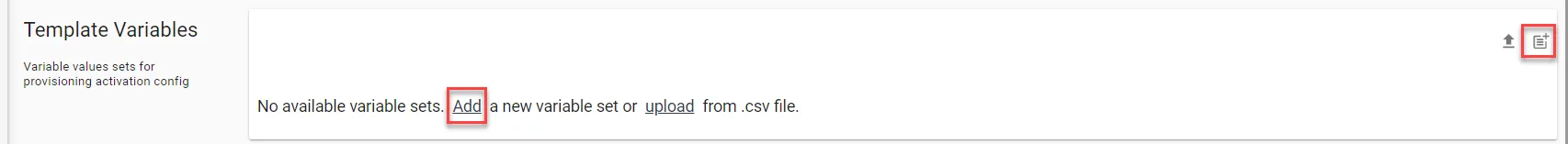 Template Variables section Template Variables section