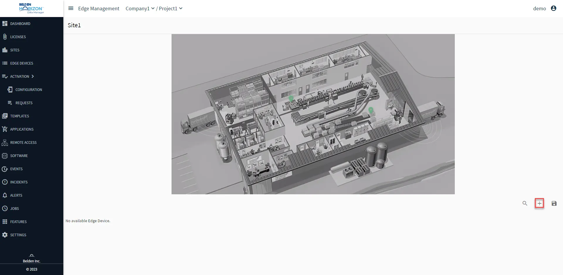 Belden Horizon Data Manager User UI : Site : Show Site Points : Add new Point