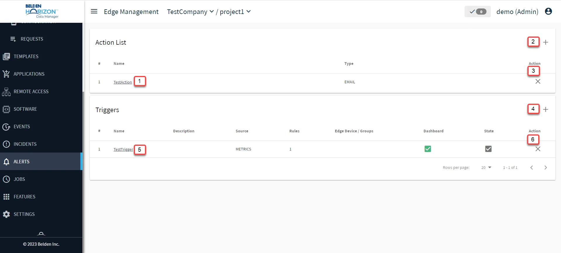 Belden Horizon Data Manager User UI : Alerts Belden Horizon Data Manager User UI : Alerts