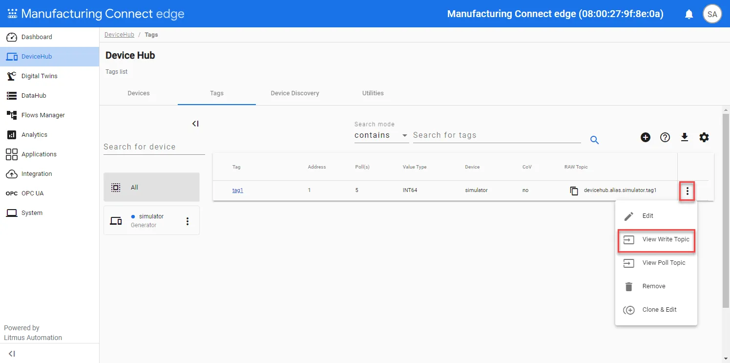 View Write Topic option View Write Topic option