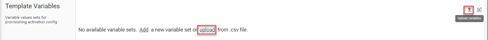Template Variables section Template Variables section