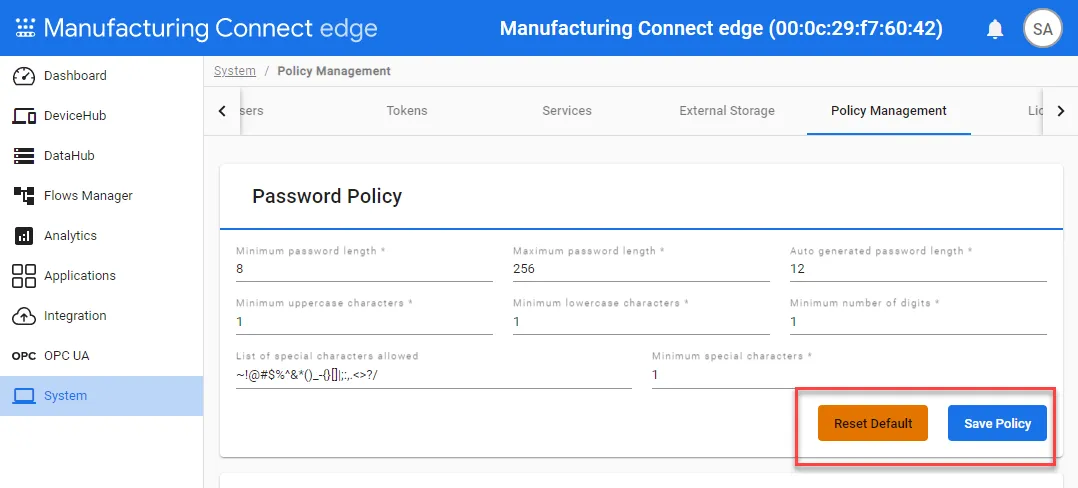 Password Policy management options Password Policy management options
