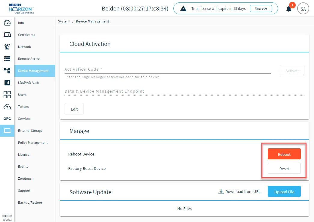 Management options for edge devices Management options for edge devices