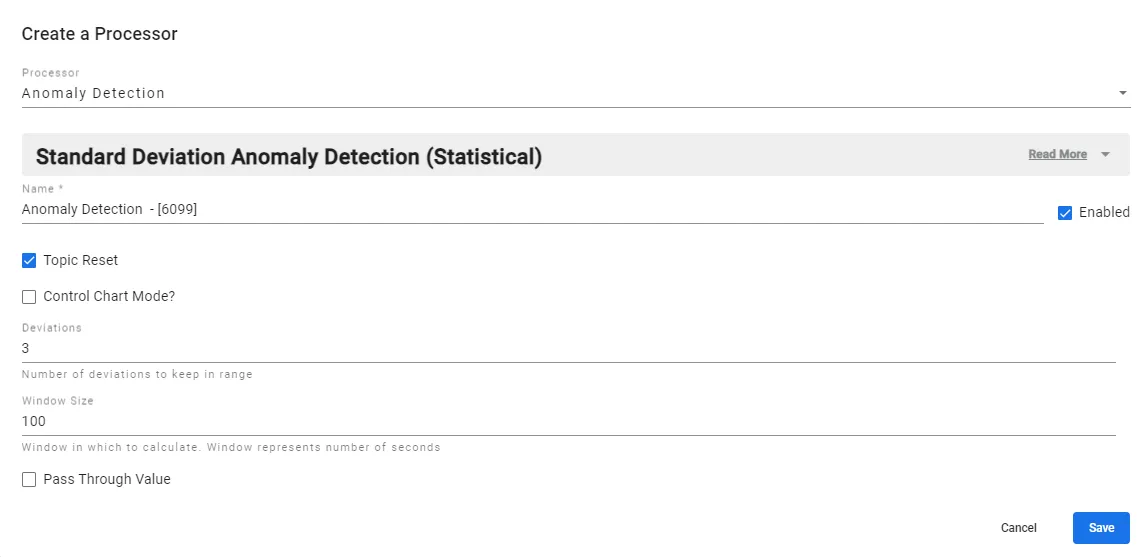 Anomaly Detection parameters