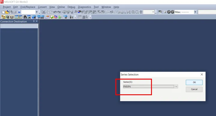 Series selection drop-down list