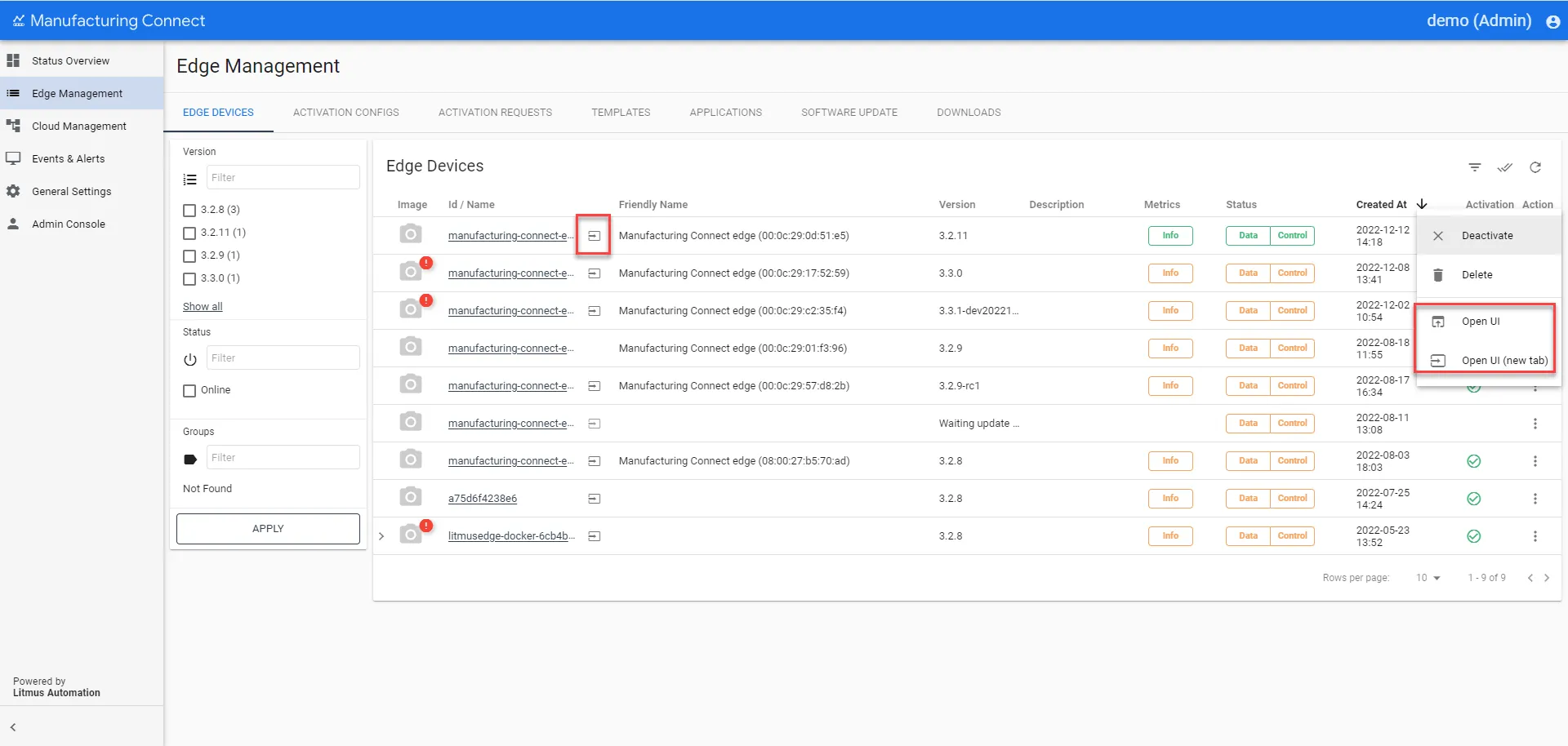 Open Manufacturing Connect Edge UI icon Open Manufacturing Connect Edge UI icon
