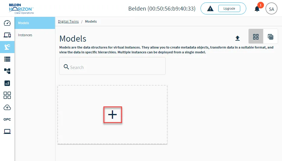The Create a Model tile The Create a Model tile