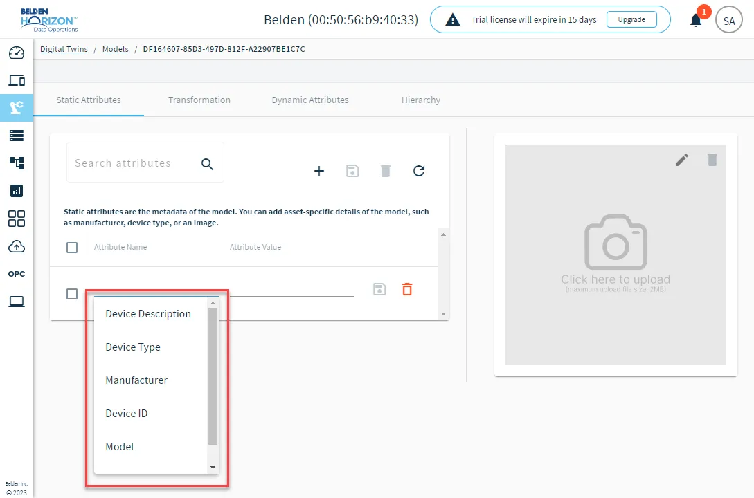 Static Attribute drop-down list Static Attribute drop-down list