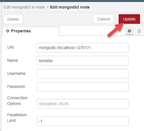 Mongodb3 in Properties dialog box Mongodb3 in Properties dialog box
