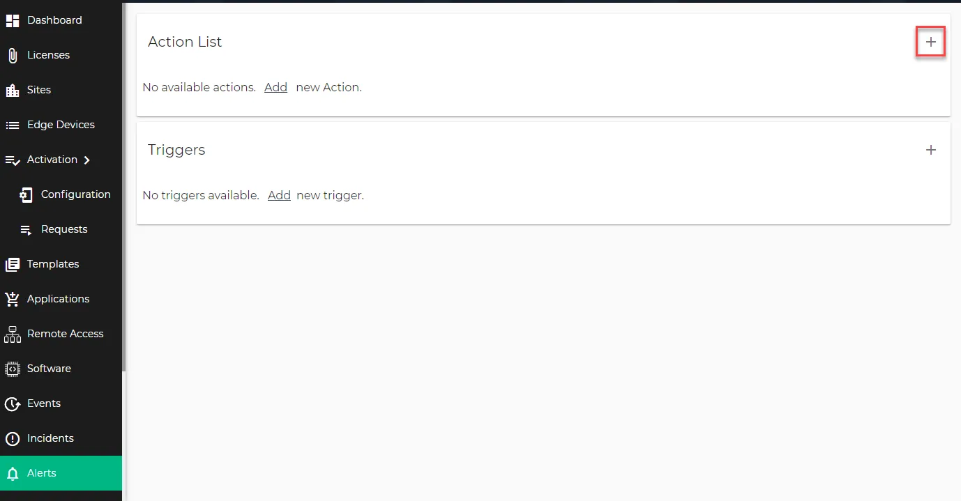 Add new Action icon