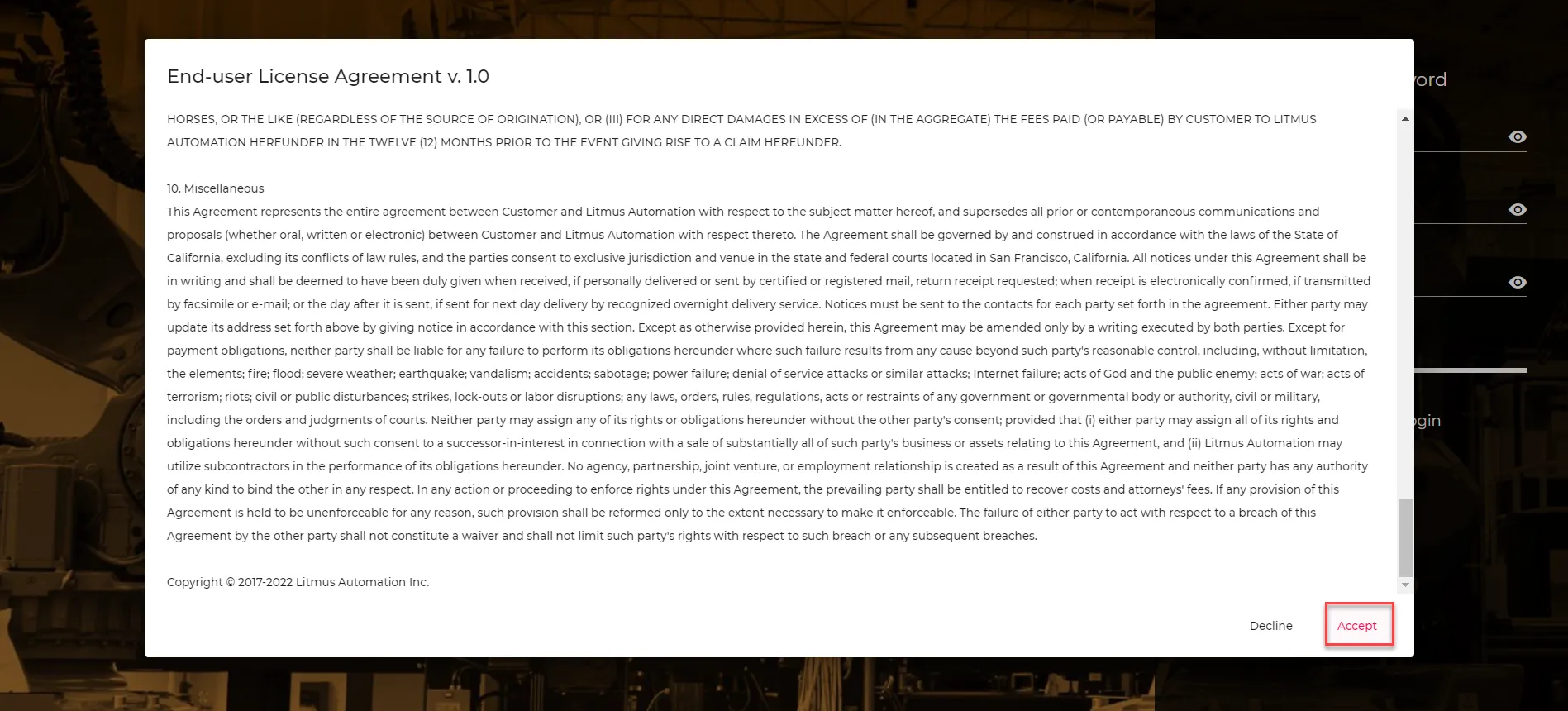 Litmus Edge EULA