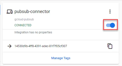 Toggle to enable connector