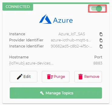 Toggle to enable connector