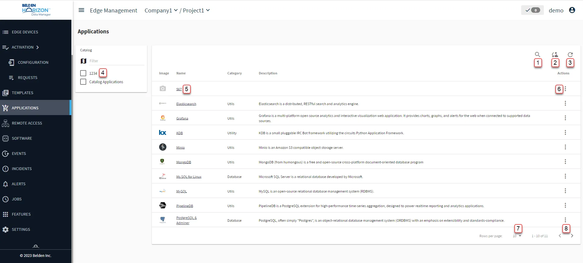 Belden Horizon Data Manager User UI : Applications