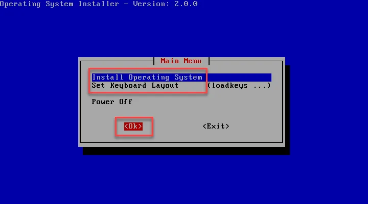 Install Operating System message Install Operating System message