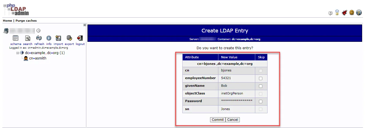PHP LDAP Admin UI Create LDAP Entry Page PHP LDAP Admin UI Create LDAP Entry Page
