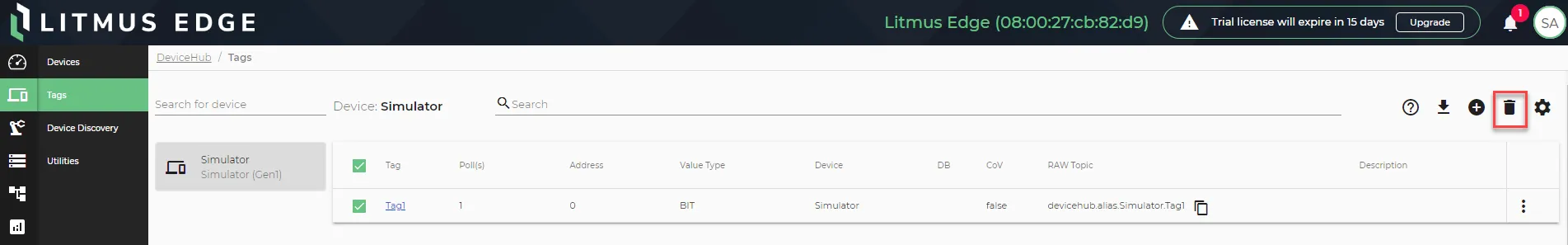 Remove tags icon