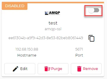Toggle to enable connector Toggle to enable connector