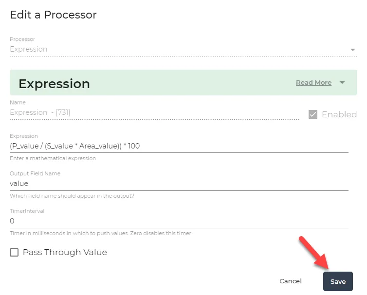 Exression processor dialog box