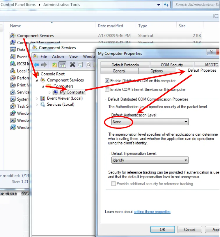 Default Properties tab Default Properties tab