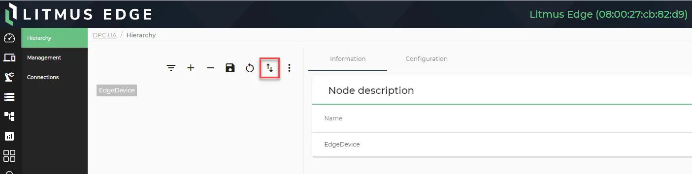 The Import from DeviceHub icon