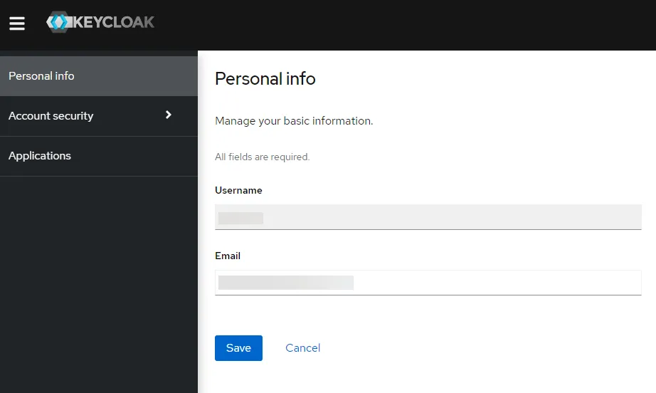 Personal info settings