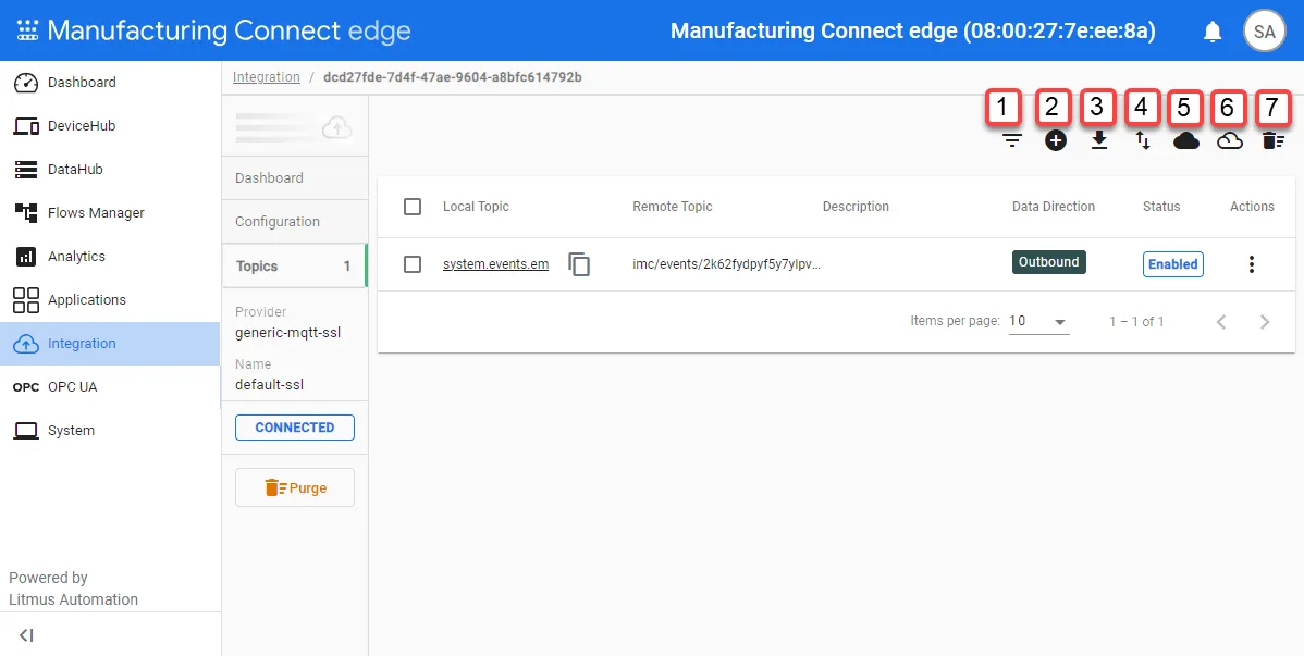Connector topic management options Connector topic management options