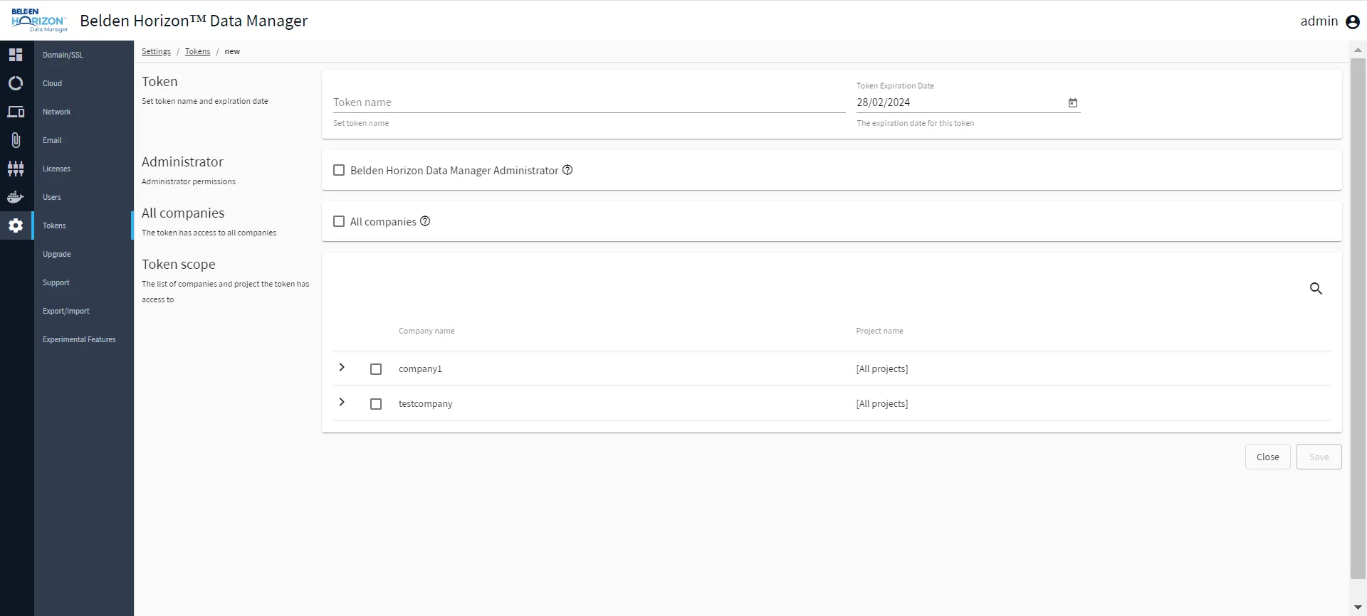 Add New Token interface
