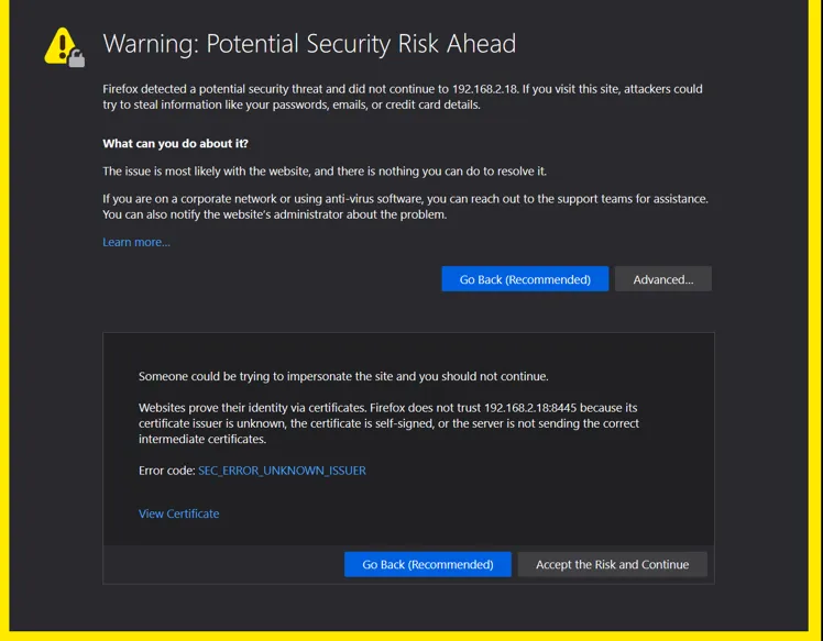 Ignorable Security error message #2 Ignorable Security error message #2