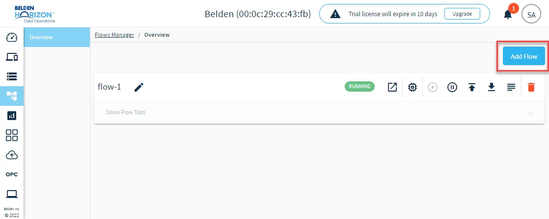Add Flow button Add Flow button
