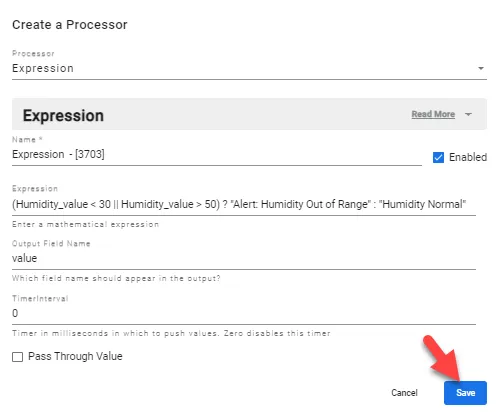 Expression processor dialog box Expression processor dialog box
