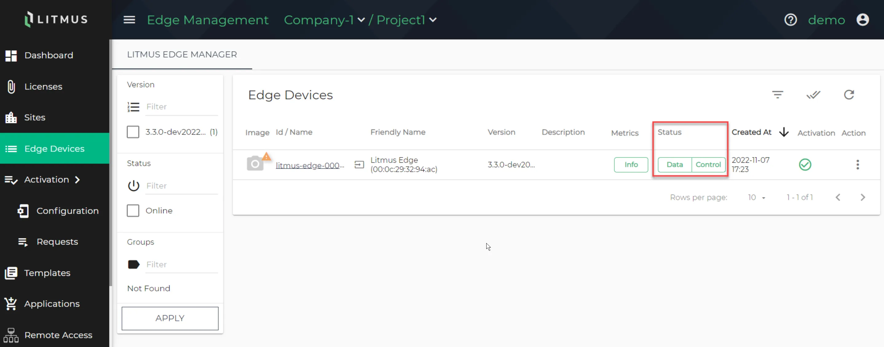 MQTT statuses