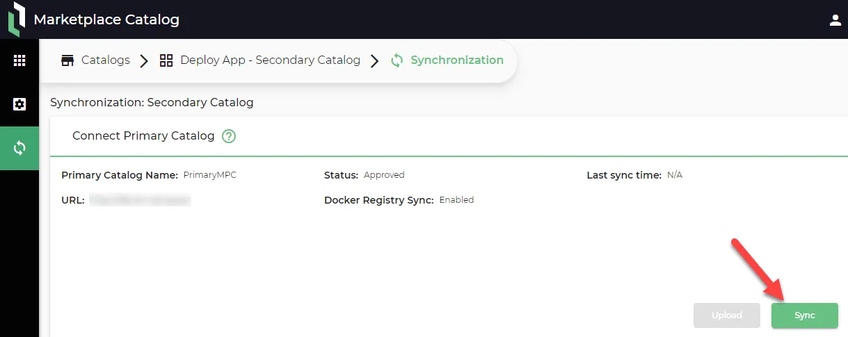  Synchronization: Secondary Catalog pane