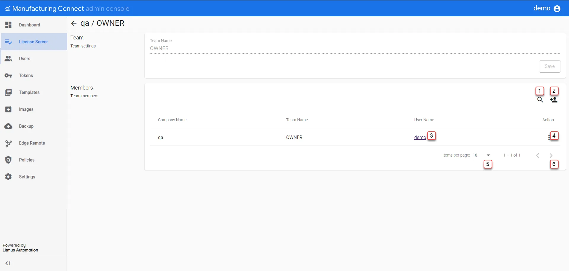 Manufacturing Connect Admin Console : Users : Modify Company Team Manufacturing Connect Admin Console : Users : Modify Company Team