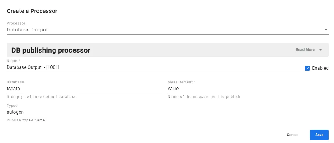 Database Output parameters Database Output parameters