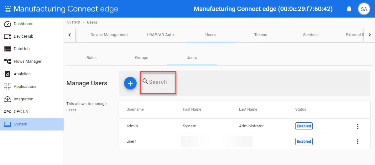 User search bar User search bar