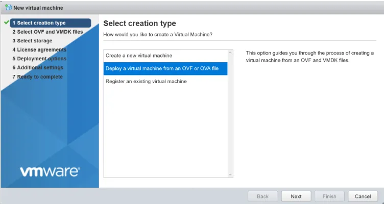 Select creation type panel Select creation type panel