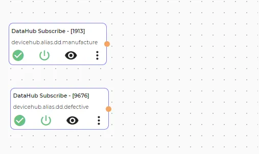 Canvas flow with two DataHub Subscribe processor