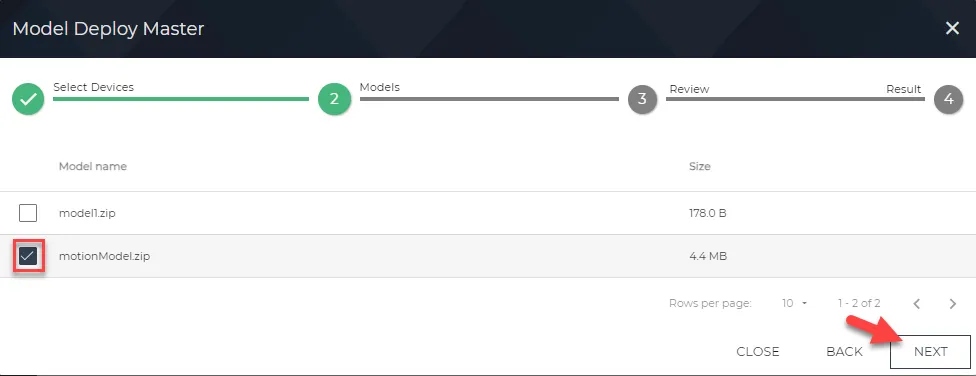 Models pane