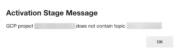 Error Message during Activation Request Error Message during Activation Request
