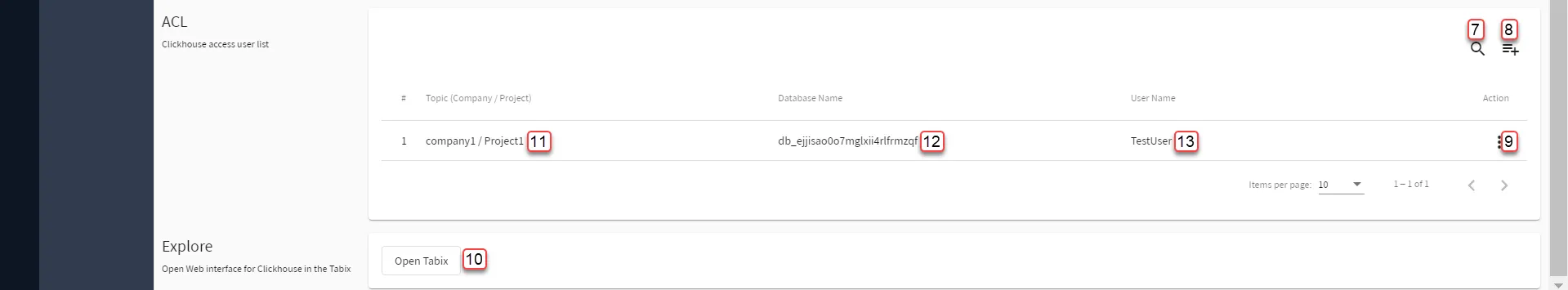 Belden Horizon Data Manager Admin Console : Clickhouse 2/2