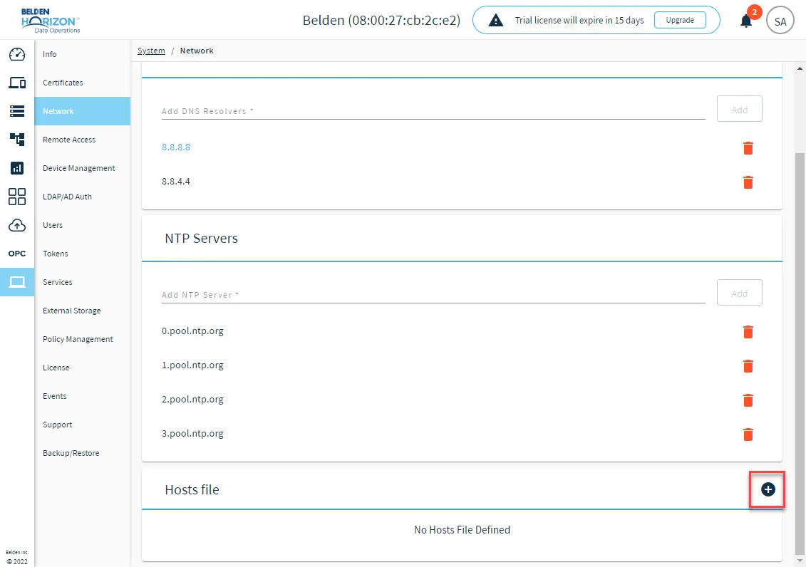 Add Hosts file icon Add Hosts file icon
